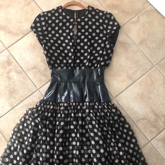 designer polka dot dress